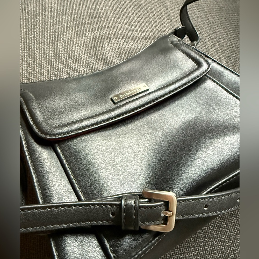 Vintage 90s Liz Claiborne Black Purse with Red Lining